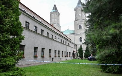 Miejsce ataku nożownika na terenie Jarosławskiego Opactwa przy ulicy Benedyktyńskiej w Jarosławiu