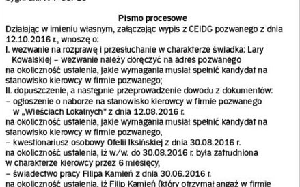 Wzór pisma procesowego