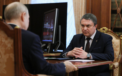 Leonid Pasecznik podczas spotkania z Putinem na Kremju, 6 kwietnia 2023