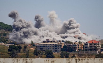 Liban, dym nad miastem po ataku Izraela, fotografia z 3 czerwca 2026 r.