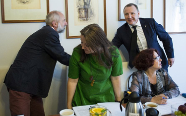 Posiedzenie Rady Mediów Narodowych w 2017 r. Od lewej Juliusz Braun, Joanna Lichocka, Elżbieta Kruk 