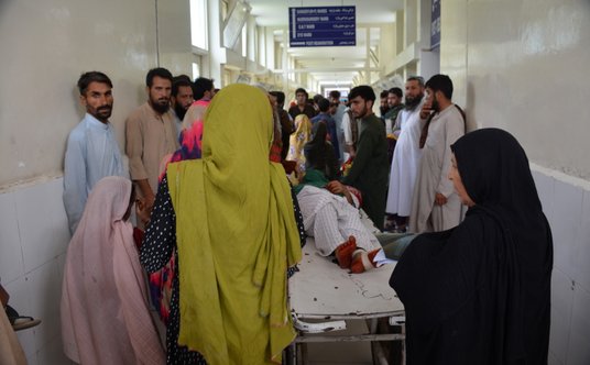 Korytarz szpitala w Dżalalabadzie