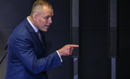 Reakcja Karola Nawrockiego na pytanie dziennikarza TVN24 Mateusza Półchłopka na konferencji w Przemy