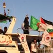 Jeden ze statków wchodzących w skład Global Sumud Flotilla. Zdjęcie z 26 września