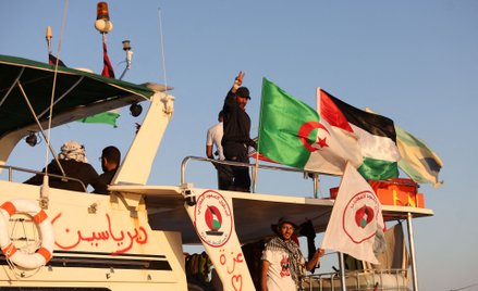 Jeden ze statków wchodzących w skład Global Sumud Flotilla. Zdjęcie z 26 września