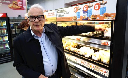 Alain Bouchard, a chairman of Alimentation Couche-Tard, speaks at a convenience store Couche-Tard in