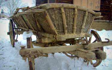 Jednym z eksponatów, które trafiły już do tworzonego skansenu, jest drewniany wóz drabiniasty z żela