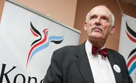 Korwin-Mikke na konferencji Nowej Prawicy