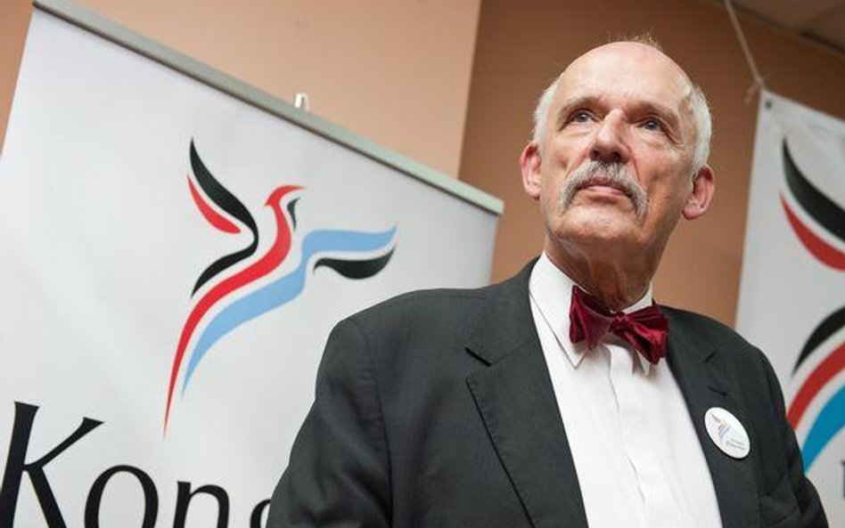 Korwin-Mikke na konferencji Nowej Prawicy