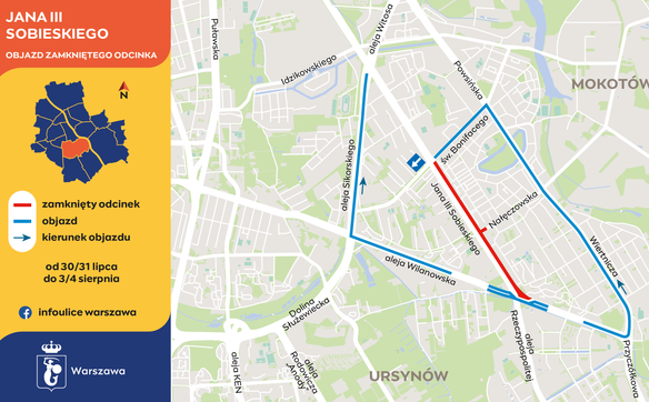 Plan objazdu zamkniętego odcinka