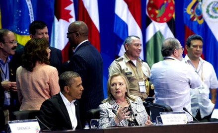 Barack Ibama i Hillary Clinton na VI szczyciwe obu Ameryk