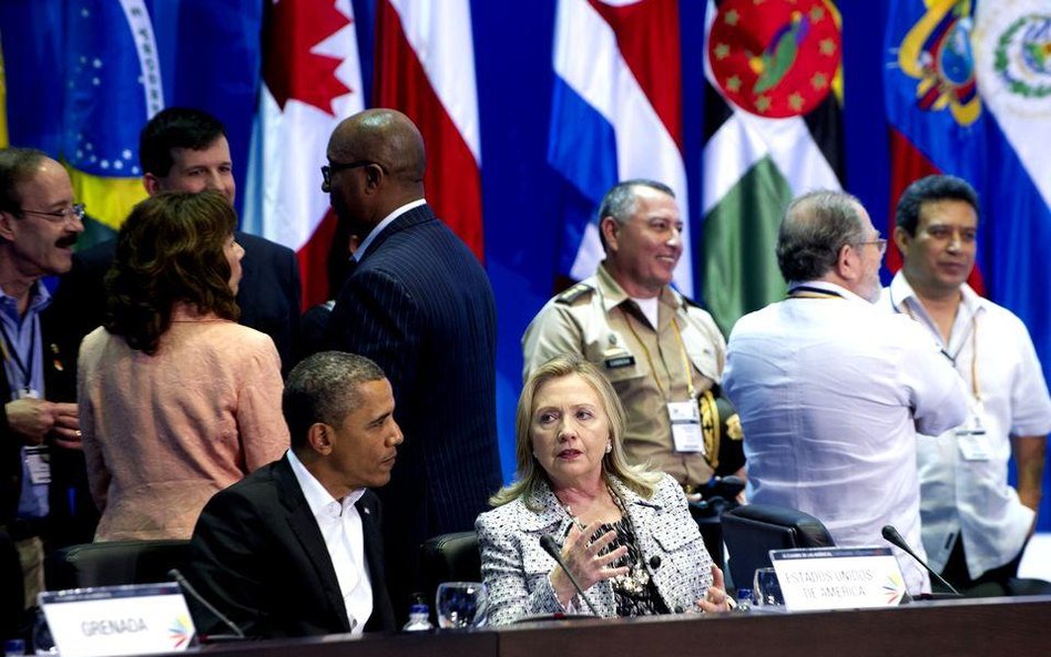 Barack Ibama i Hillary Clinton na VI szczyciwe obu Ameryk