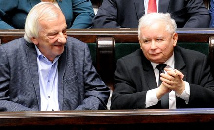 Ryszard Terlecki i Jarosław Kaczyński w Sejmie