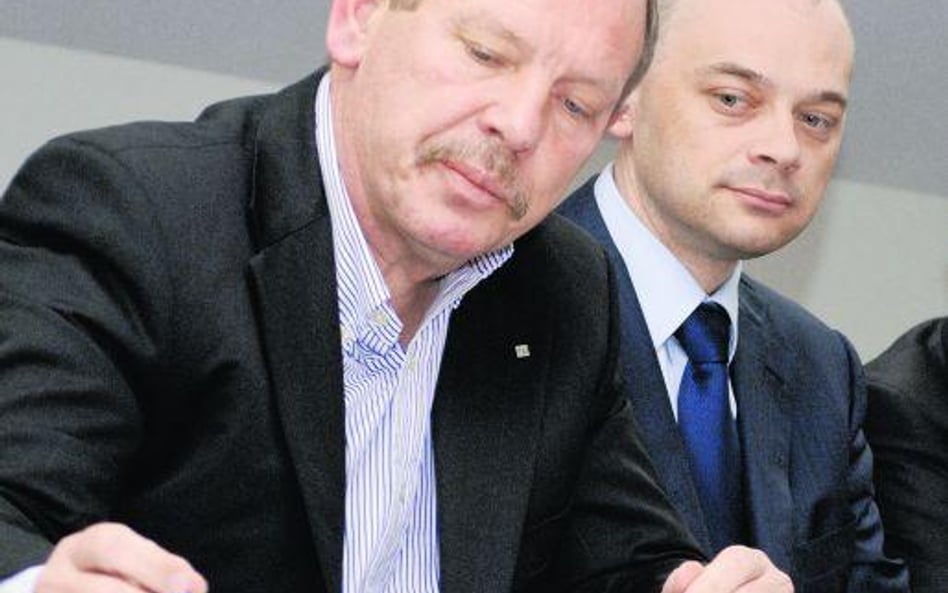 Jerzy Wiśniewski, prezes i największy akcjonariusz PBG (na zdjęciu z lewej), oraz Przemysław Szkudla