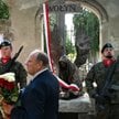 Zastępca szefa IPN Karol Polejowski podczas odsłonięcia pomnika, upamiętnienia Ofiar Zbrodni Wołyńsk