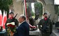 Zastępca szefa IPN Karol Polejowski podczas odsłonięcia pomnika, upamiętnienia Ofiar Zbrodni Wołyńsk