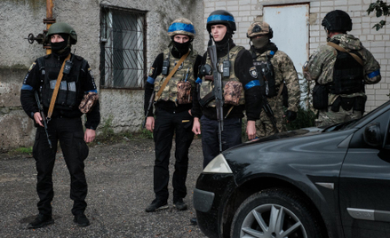 Ukraińscy policjanci w Kupiańsku