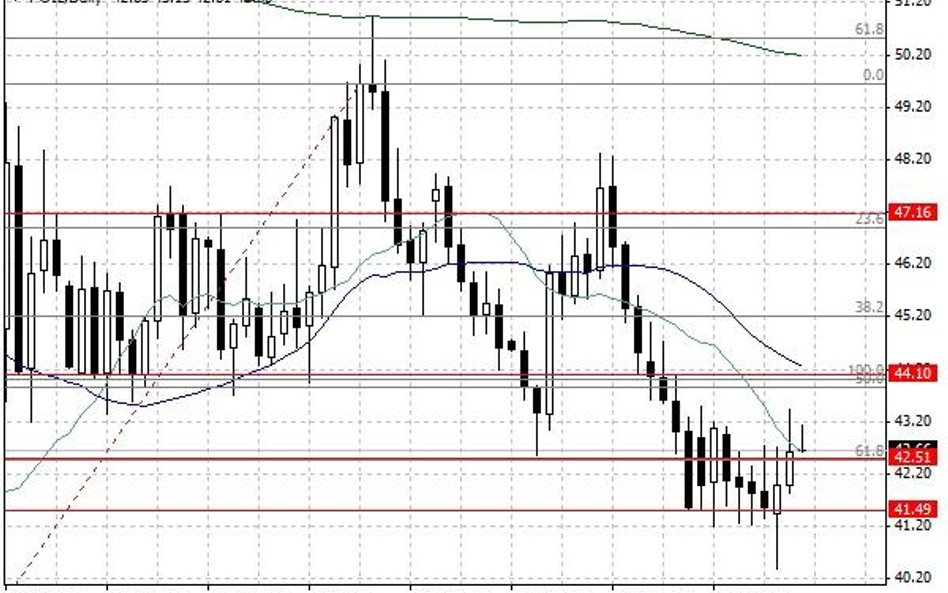 Notowania ropy naftowej WTI – dane dzienne.