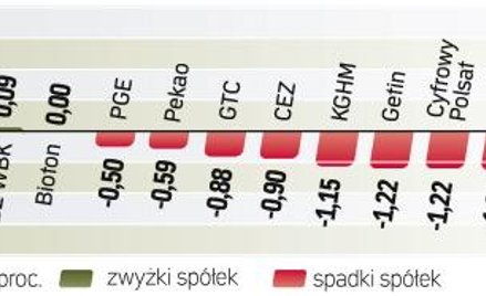 WIG20 zepchnęły w dół firmy finansowe i KGHM, który dzień wcześniej pociągnął indeks w górę. Notowan