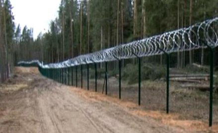 Płot na granicy Łotwy z Rosją