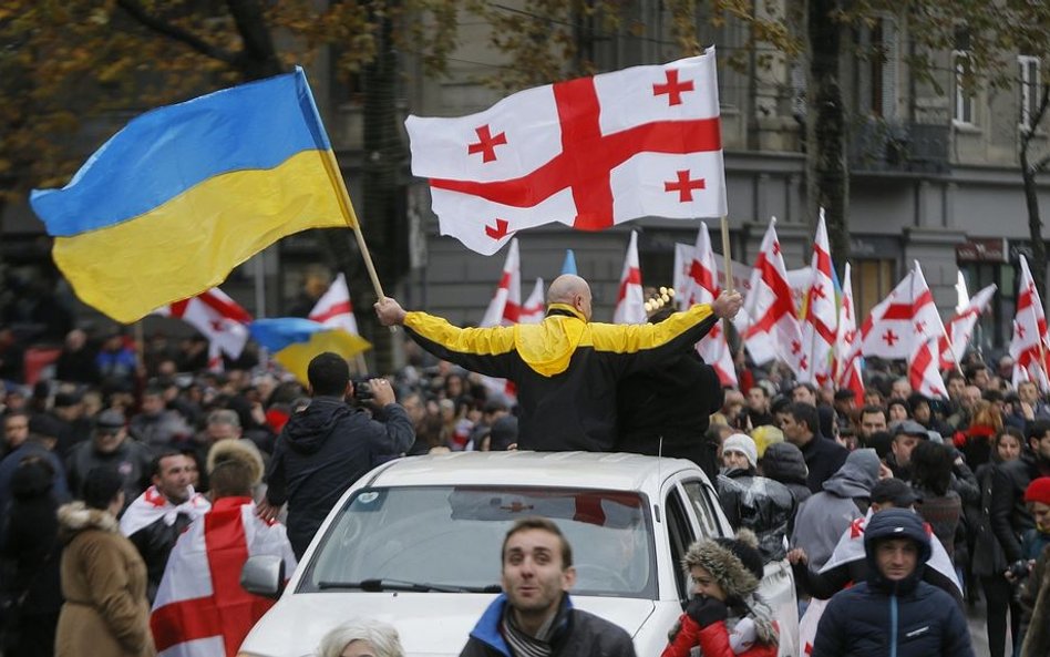 Demonstracja poparcia dla Saakaszwilego w Tbilisi