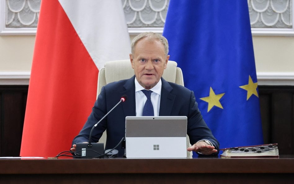 Premier Donald Tusk na posiedzeniu rządu w KPRM w Warszawie