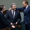 Cezary Grabarczyk w Sejmie jako minister infrastruktury, z lewej Waldemar Pawlak, szef PSL, wiceprem