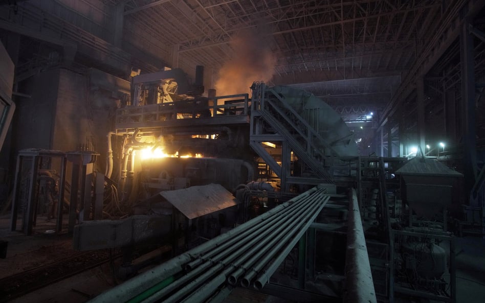 Widok fabryki stali Nucor w Blytheville w stanie Arkansas