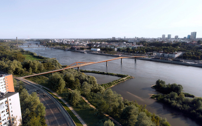 Warszawa: Rośnie most pieszo-rowerowy przez Wisłę