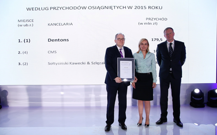 Od lewej Arkadiusz Krasnodębski, partner zarządzający w Dentos, zwycięskiej kancelarii w XIV. rankin