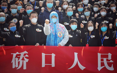 Ekipa medyczna z prowincji Jiangsu, która pomagała w Wuhanie