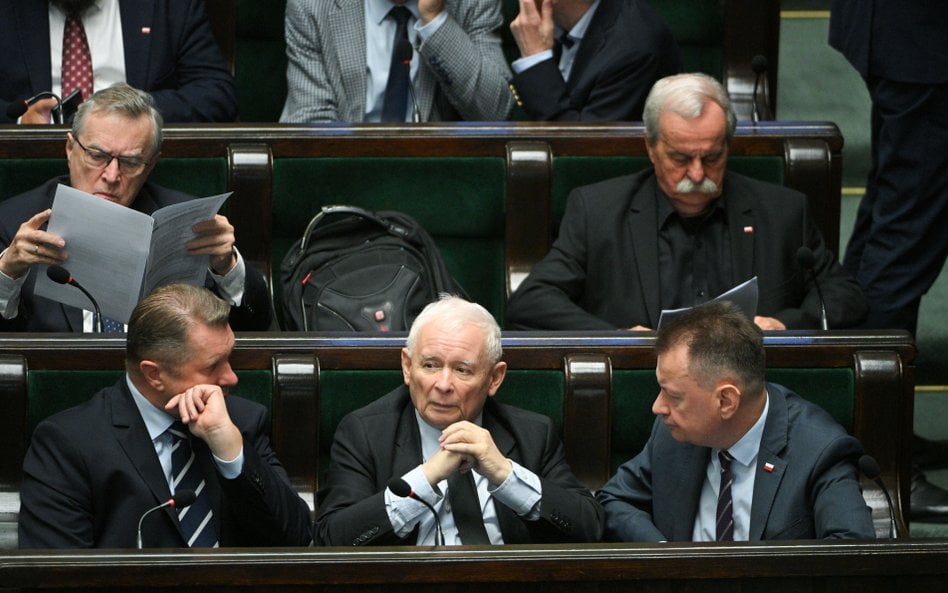 Jarosław Kaczyński w sejmowych ławach