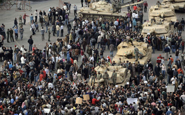Kair, plac Tahrir. Protesty pod koniec stycznia 2011 r.