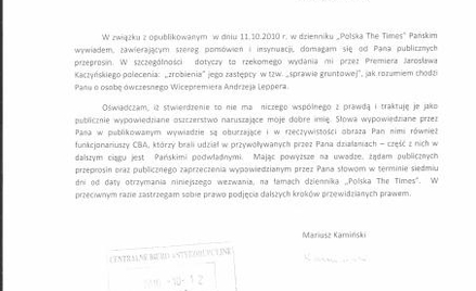 Wojtunik przeprasza Kamińskiego