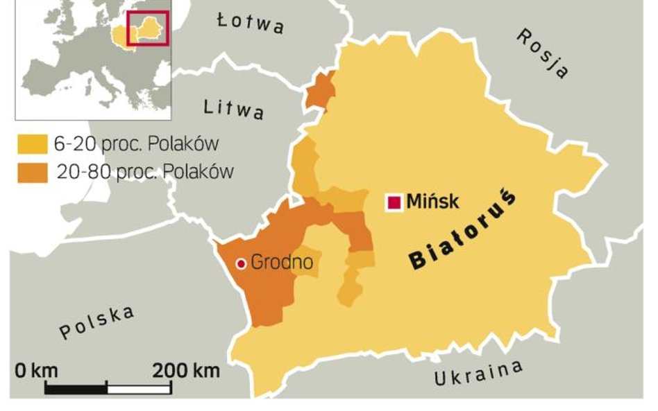 ?W całym obwodzie grodzieńskim Polacy stanowią 25,9 proc. Najbardziej „polskie” rejony to Werenowo –