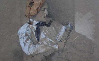 Portret młodego mężczyzny w berecie, 1843 Akwarela, gwasz na papierze; Muzeum Teatralne w Warszawie