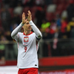 Robert Lewandowski podczas meczu z Estonią