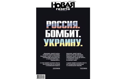 Rosyjska gazeta krzyczy z okładki. "Rosja. Bombarduje. Ukrainę"