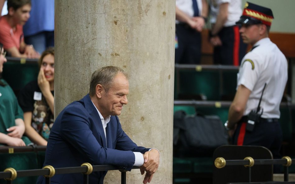 Donald Tusk w Sejmie w dniu głosowania nad "lex Tusk"