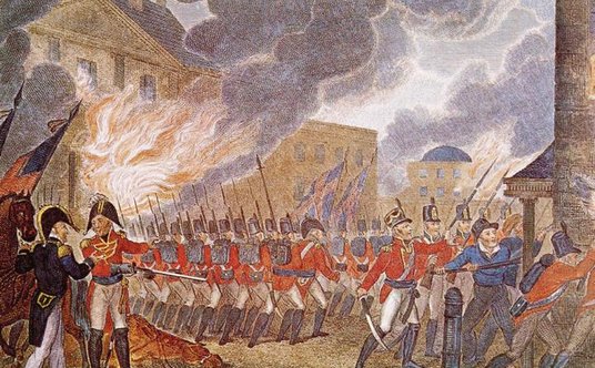 Ulewę nad Waszyngtonem w nocy 24 sierpnia 1814 r. Amerykanie uznali za dar od Boga, gdyż ugasiła poż