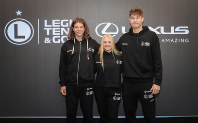 Tomasz Berkieta, Malwina Rowińska i Szymon Kielan – uczestnicy programu Lexus Tennis Talents.