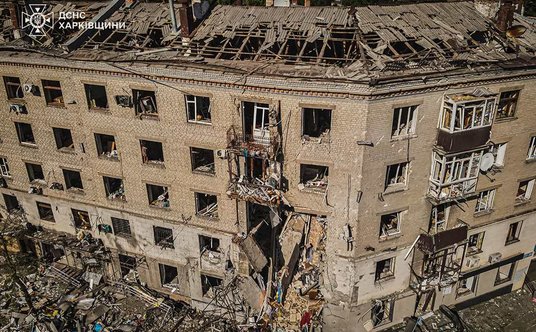 Zniszczony w atakach wojennych Charków. Fot. State Emergency Service of Ukraine (Państwowa Służba Uk