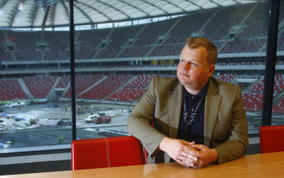 Rafał Kapler podczas budowy Stadionu Narodowego