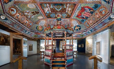 Replika dachu i sklepienia XVII-wiecznej synagogi z Gwoźdźca. Polichromowane niebo Rzeczpospolitej W