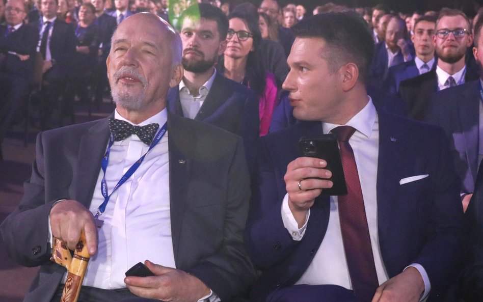 Janusz Korwin-Mikke i Sławomir Mentzen z Konfederacji