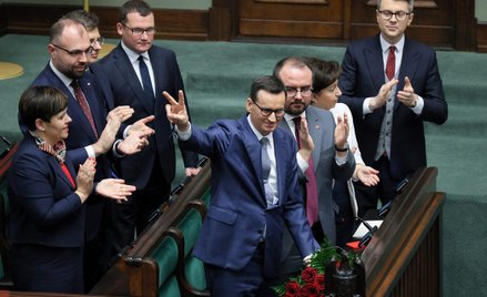 Mateusz Morawiecki podczas swojego wystąpienia skupił się na wychwalaniu swoich rządów