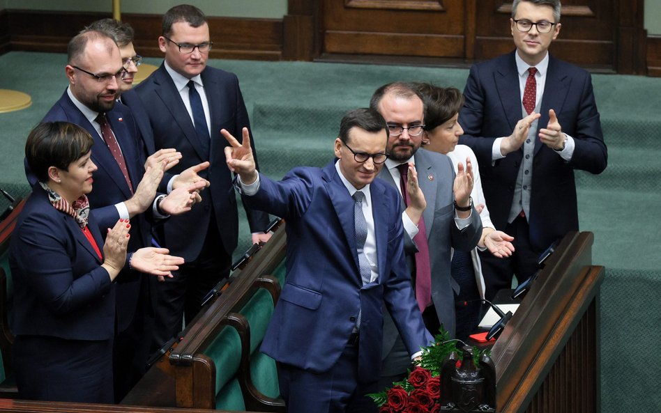 Mateusz Morawiecki podczas swojego wystąpienia skupił się na wychwalaniu swoich rządów