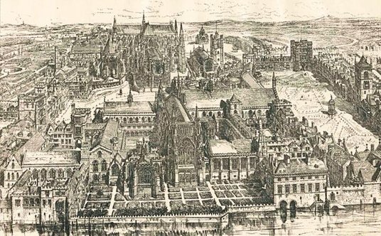 Pałac westminsterski za czasów panowania króla Henryka VIII