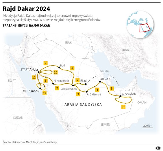Tak wygląda trasa Rajdu Dakar