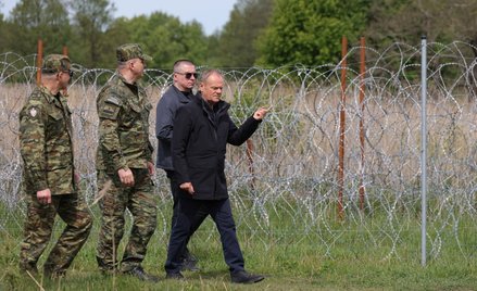 Donald Tusk na granicy polsko-białoruskiej